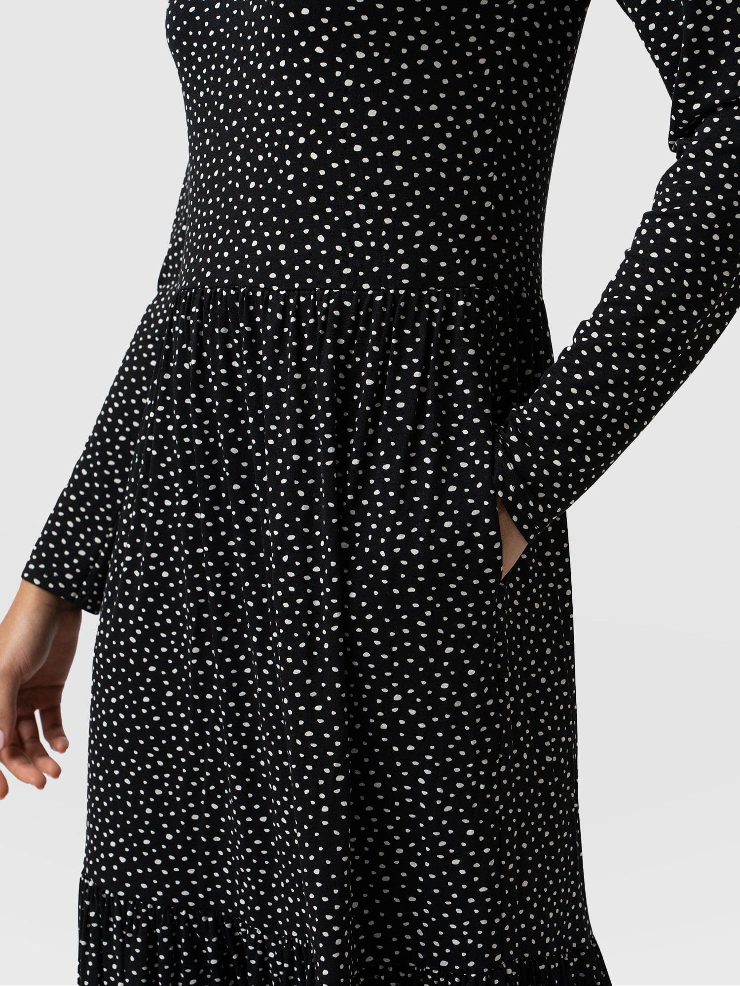 Greenwich Dress Long Sleeve - Black Spot